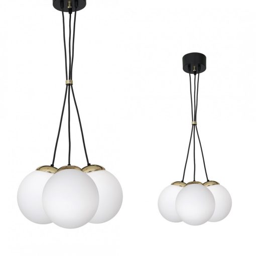 Pendant lamp SPARTA BLACK / GOLD 3xE14