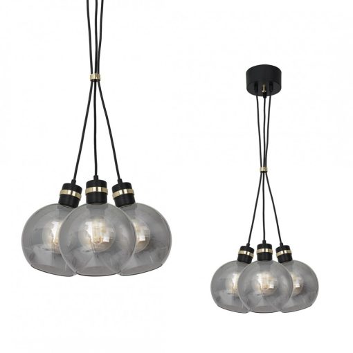 Pendant lamp OMEGA BLACK/GOLD 3xE27