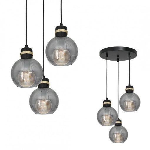 Pendant lamp OMEGA BLACK/GOLD 3xE27