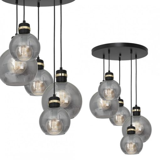 Pendant lamp OMEGA BLACK/GOLD 5xE27  Koło