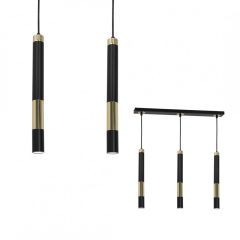 Pendant lamp DALLAS GOLD 3x miniGU10