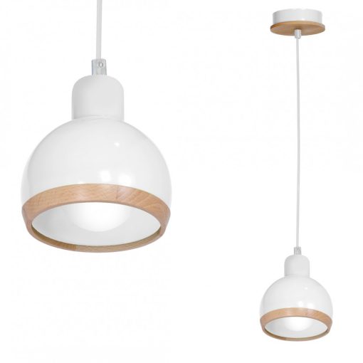 Pendant lamp OVAL WHITE 1xE27