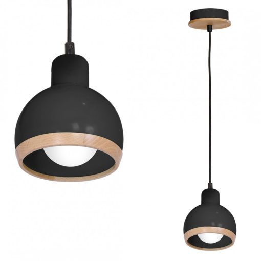 Pendant lamp OVAL BLACK 1xE27