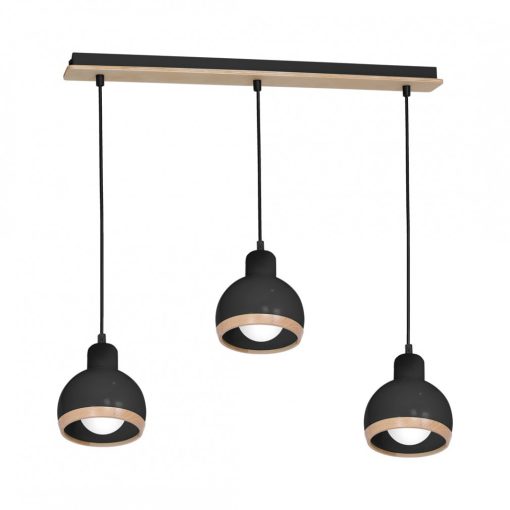 Pendant lamp OVAL BLACK 3xE27