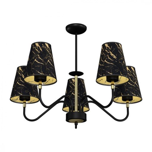 Pendant lamp HERMES Black/Gold 5xE27