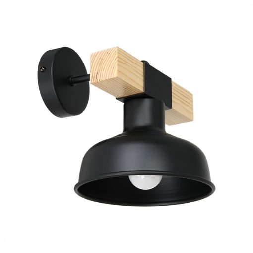 Wall lamp FARO BLACK/NATURAL WOOD 1xE27 60W