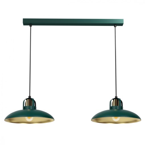 Pendant lamp FELIX GREEN/GOLD 2xE27