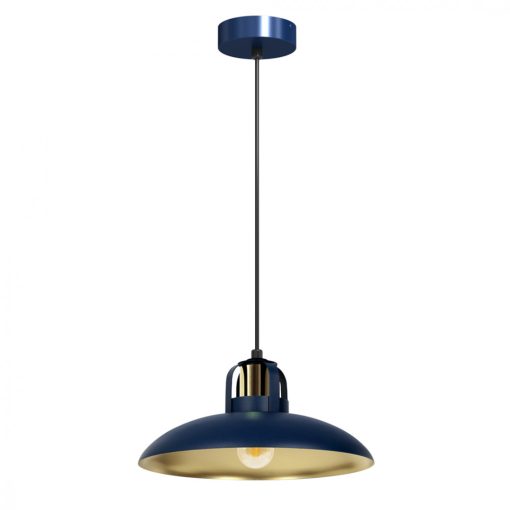 Pendant lamp FELIX NAVY BLUE/GOLD 1xE27