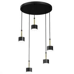 Pendant lamp ARENA BLACK/GOLD 5xGX53