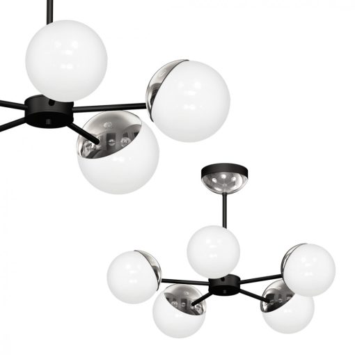 Chandelier SFERA BLACK/CHROME 5xE14