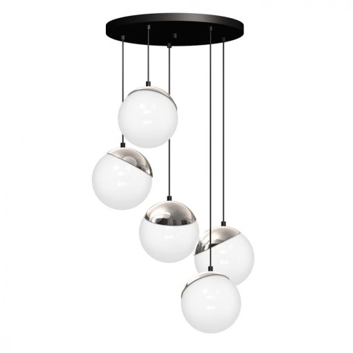 Pendant lamp SFERA BLACK/CHROME 5xE14