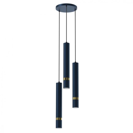 Pendant lamp JOKER NAVY BLUE/GOLD 3xGU10