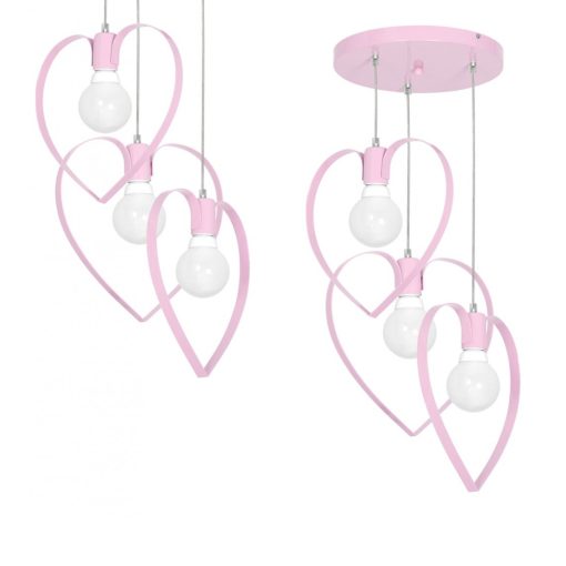 Pendant lamp AMORE PINK 3xE27