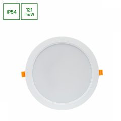   DURE 3 Mélysugárzó 24W NW 230V 110fok IP54 IK06 220X34 Fehér Kerek Beépített tápegység