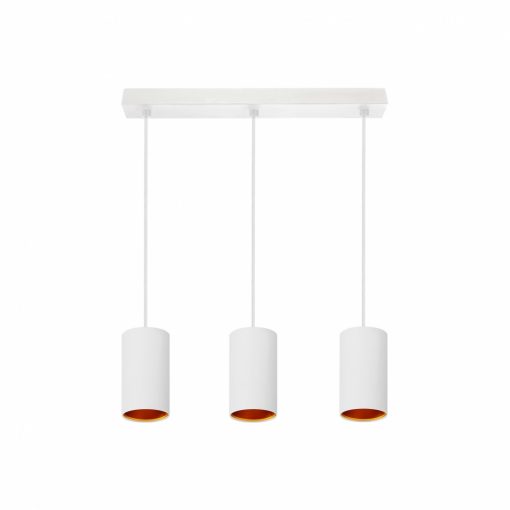 CHLOE GU10 X 3 IP20 Függesztett LAMP Fehér Arany RECTANGULAR BASE