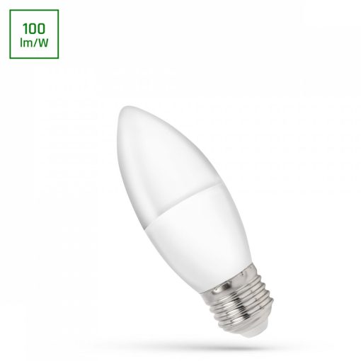 LED Gyertya C37 E-27 230V 1W CW SPECTRUM