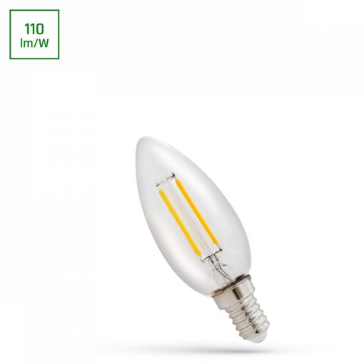 LED Gyertya C35 E-14 230V 1W COG WW Átlátszó SPECTRUM