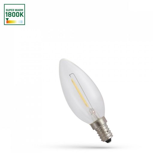 LED Gyertya E-14 230V 1W COG 1800K Átlátszó SPECTRUM